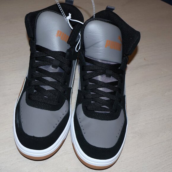 NWT Puma Rebound Joy Sneakers High Top Black Grey & Tan Men’s Size 9 - Picture 6 of 8